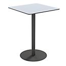 Table d'extérieur Paperflow Cross, carrée, pied assiette, L 800 x P 800 x H 1100 mm, gris/noir mat