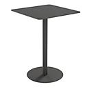 Table d'extérieur Paperflow Cross, carrée, pied en forme d'assiette, L 800 x P 800 x H 1100 mm, noir/noir mat