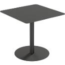 Table d'extérieur Paperflow Cross, carrée, pied en forme d'assiette, L 800 x P 800 x H 750 mm, gris/noir mat