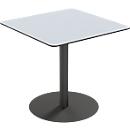 Table d'extérieur Paperflow Cross, carrée, pied en forme d'assiette, L 800 x P 800 x H 750 mm, gris/noir mat