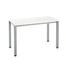 Table de bureau Nevada, Home Office, rectangulaire, 4 pieds, tube carré, L 1200 x P 600 x H 740 mm, blanc/aluminium argenté 