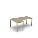 Table de forme libre NEVADA, L 1800 x P 1200/800 x H 740 mm, carrée, décor érable/argent alu
