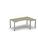 Table de forme libre NEVADA, L 1800 x P 1200/800 x H 740 mm,carrée, décor érable/argent alu