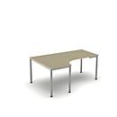 Table de forme libre NEVADA, L 1800 x P 1200/800 x H 740 mm, ronde, décor érable/argent alu