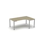 Table de forme libre NEVADA, L 1800 x P 1200/800 x H 740 mm, ronde, décor érable/argent alu