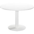 Table de réunion Paperflow, pour 4 personnes, ronde, pied colonne, Ø 1150 x H 750 mm, blanc/blanc