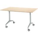Table de réunion pliable, 1400 x 800 mm, érable