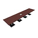 Table de réunion Quandos 4 segments, avec 2 Netbox, l. 4500 x P 1000 mm, érable du Brésil
