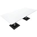 Table de réunion QUANDOS BOX, rectangulaire, rectangulaire, l. 2200 x P 1000 x H 720-820 mm, blanc 