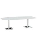 Table de réunion Quandos forme bateau, l. 2400 x P 1200 mm, blanc