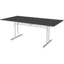 Table de réunion Toledo, rectangulaire, pied-T, l. 2000 x P 1000 x H 720 mm, anthracite
