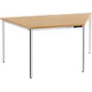 Table de réunion, trapèze 1600 x 800 mm, coloris hêtre