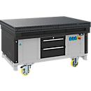 Table de soudure Otto Kind Multi4Flex Heavy Duty, mobile, réglable en hauteur, jusqu'à 2000 kg, L 1500 x P 1000 mm, anthracite/anthracite