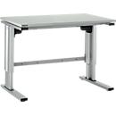 Table de travail à hauteur ajustable électriquement EL-1, 1200 x 800 mm, gris clair/alu blanc