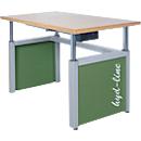 Table de travail Bedrunka+Hirth Hydline, réglage électrique de la hauteur, jusqu'à 600 kg, plan de travail en hêtre multiplex, L 1500 x P 750 x H 700-1100 mm