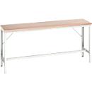 Table de travail Bott verso, jusqu'à 600 kg, L 2000 x H 930 x P 600 mm, hêtre multiplex, acier, gris