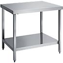 Table de travail en inox, L 1200 x l. 700 x H 850 mm, avec étagère basse