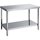 Table de travail en inox, L 1600 x l. 700 x H 850 mm, avec étagère basse