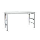 Table de travail Ergo, dispositif électrohydraulique, plateau plastique, 1750 x 800 mm, argenté