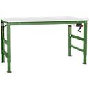 Table de travail Ergo K, avec manivelle, 1750 x 800 mm, Plateau de table coloris PVC, vert réséda
