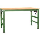 Table de travail Ergo K, avec manivelle, 1750 x 800 mm, plateau multiplex, vert réséda