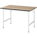 Table de travail - plateau MDF - l. 1250 x P 800 x H 800-850 mm - hêtre
