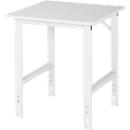 Table de travail, plateau mélaminé, l. 750 x P 800 x H 760-1080 mm