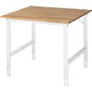 Table de travail RAU, plateau en hêtre, l. 1000 x P 1000 x H 760-1080 mm
