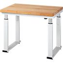 Table de travail Série adlatus 600, 1000 x 700 x 740-1140 mm, plateau en hêtre massif