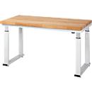 Table de travail Série adlatus 600, 1500 x 700 x 740-1140 mm, plateau en hêtre massif