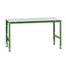 Table de travail UNIVERSAL Standard Manuflex, 1750 x 1000 mm, mélaminé gris clair, vert réséda
