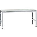 Table de travail UNIVERSAL Standard Manuflex, 2000 x 1000 mm, mélaminé gris clair, argenté