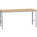 Table de travail UNIVERSAL Standard Manuflex, 2000 x 1000 mm, multiplex nature, argenté