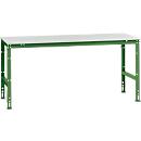 Table de travail UNIVERSAL Standard Manuflex, 2000 x 1000 mm, plastique gris clair, vert réséda