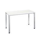 Table Home Office Bexxstar, rectangulaire, 4 pieds en tube carré, L 1200 x P 600 x H 740 mm, blanc/chrome argenté