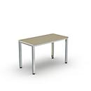 Table Home Office Bexxstar, rectangulaire, 4 pieds en tube carré, L 1200 x P 600 x H 740 mm, décor érable/argent chromé