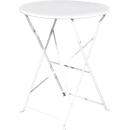 Table pliante d'extérieur meet® by Paperflow EDEN, ronde, Ø 600 x H 730 mm, acier galvanisé, blanc-blanc