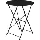 Table pliante d'extérieur meet® by Paperflow EDEN, ronde, Ø 600 x H 730 mm, acier galvanisé, noir-noir