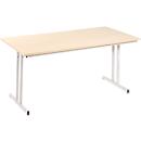 Table pliante TR, L 1600 x P 700 x H 720 mm, décor érable/aluminium blanc