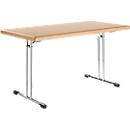 Table rabattable 734- 14, 1400 x 700 mm, piétement chrome