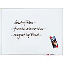 Tableau blanc Franken X-tra!Line, montage mural en format vertical &amp; horizontal, acier laqué blanc &amp; cadre en aluminium, magnétique, bac de rangement, L 1200 x H 1200 mm