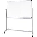 Tableau blanc mobile MAULstandard - utilisable des 2 côtés - émaillé - tableau pivotant - L 2000 x H 1000 mm - particulièrement résistant aux rayures