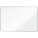 Tableau blanc Nobo Premium Plus, magnétique, avec bac de rangement, L 1500 x H 1000 mm, acier laqué, blanc, marqueur pour tableau inclus