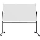 Tableau blanc pivotant et mobile - utilisable des 2 côtés - laqué - l. 2200 x H 1200 mm - châssis gris