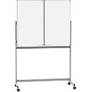 Tableau blanc pliant mobile MAULstandard, plastifié blanc, fixations magnétiques, 2 panneaux, L 1200 x H 1000 mm