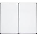 Tableau blanc rabattable MAULstandard - cadre alu - 2 ailes - surface plastifiée - l. 1500 x H 1000 mm