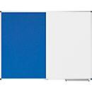Tableau combiné Legamaster UNITE, tableau d'affichage &amp; tableau blanc, L 1200 x P 12,6 x H 900 mm, support pour marqueurs, acier laqué &amp; feutre, blanc &amp; bleu