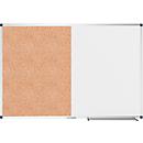 Tableau combiné Legamaster UNITE, tableau d'affichage &amp; tableau blanc, L 900 x P 12,6 x H 600 mm, acier laqué &amp; liège naturel, blanc &amp; marron