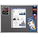 Tableau d'affichage Franken PRO, feutre, montage mural en format portrait &amp; paysage, cadre en aluminium, gris, 1800 x 1200 mm
