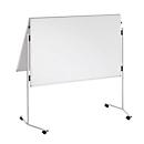 Tableau de présentation Franken, 1 200 x 750/1 500 mm, pliable, réversible, avec roulettes, blanc/carton